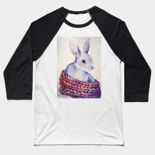 White watercolor rabbit. Baseball T-Shirt